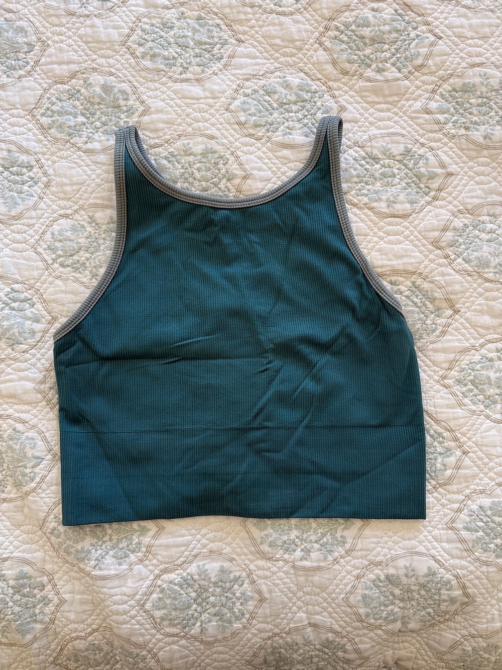 Athleta Ribbed Teal Cropped Tank